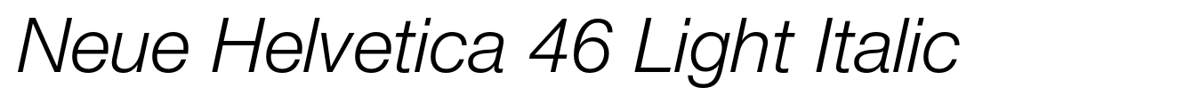 Neue Helvetica 46 Light Italic image
